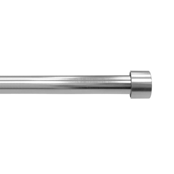Lumi Home Furnishings 5/8" Single Curtain Rod Set with End Cap Finials, Brushed Nickel, 28"-48"