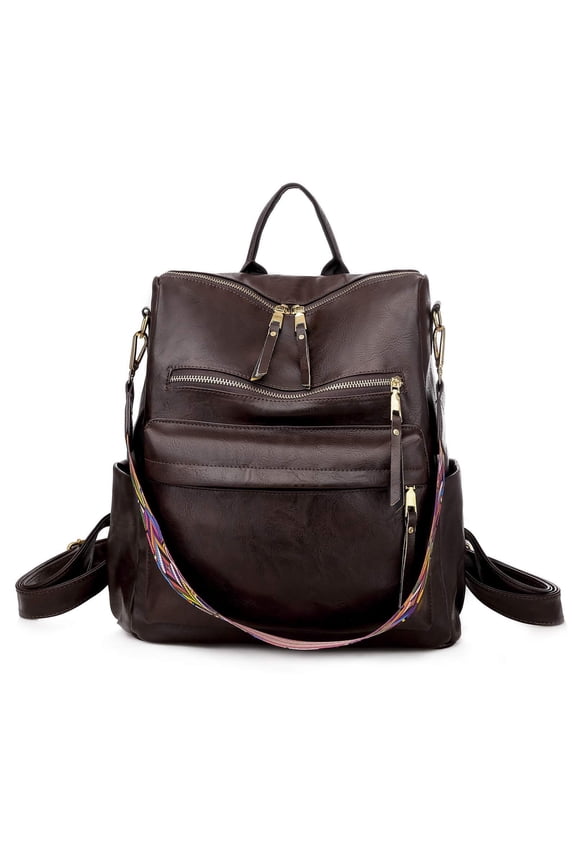 Womens Backpack Purse Leather Backpack Purse for Women Travel Fashion Backpack Designer Ladies Shoulder Bags,Coffee
