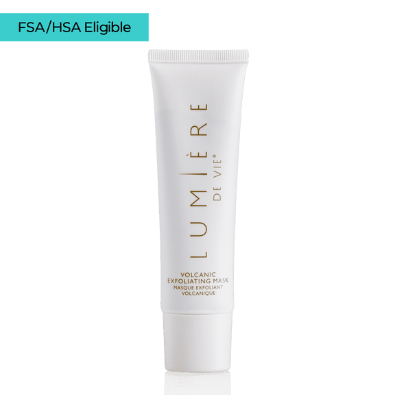 Lumire de Vie Volcanic Exfoliating Mask - Detoxifying Face Mask, Fine Lines, Wrinkles & Imperfections, AHA, Kaolin & Bentonite Clays, Green Tea & Bilberry Antioxidants - Single Tube (2 oz.)