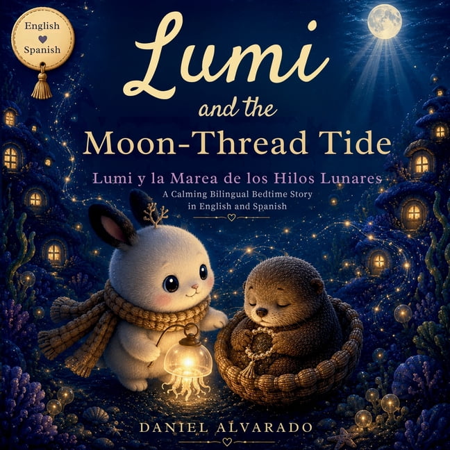 Lumi's Calming Ocean Bedtime Stories Lumi and the Moon-Thread Tide - Lumi y la Marea de los Hilos Lunares: A Calming Bilingual Bedtime Story in English and S, (Paperback)
