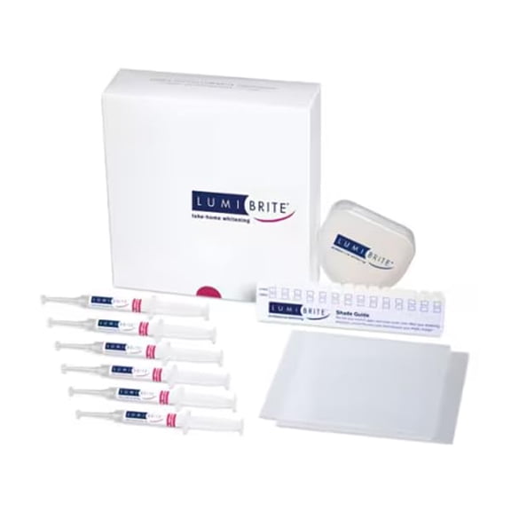 LumiBrite 22% Teeth Whitening Gel Take-Home Kit, Mint Flavor, 6 Syringes, 1 Tray Case by DenMat