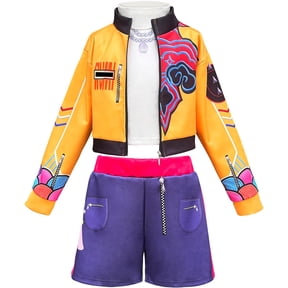 LumiFest G'irl's Halloween Costume, Popular Singer Idol Group Cosplay Dress Up Outfits, 3D Printed Jacket Tank Top Shorts Set, Birthday Party & Fancy Dress Costume, 2-12 Y