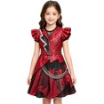 thumbnail image 1 of LumiHeily Red Princess Dress for G'irls, 3D Print Short Sleeve Ruffle Dresses, Halloween Cosplay Costume, 1 of 4