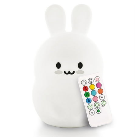 LumiPets - LED Kids' Night Light Bunny Lamp with Remote - White