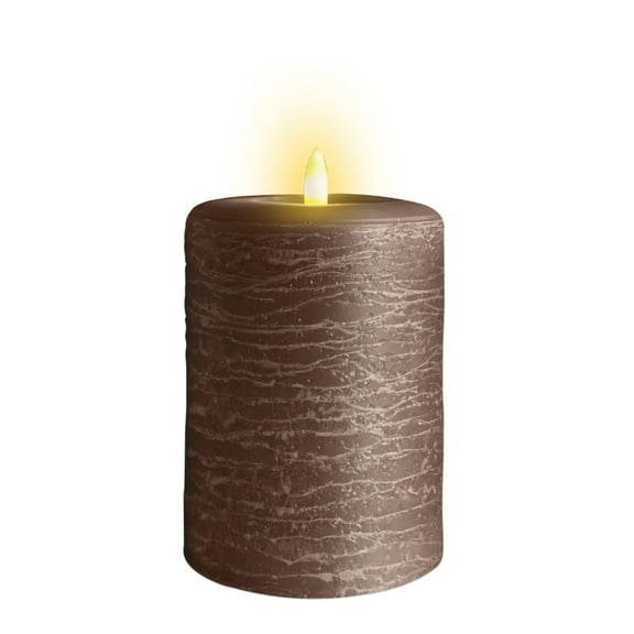 LumiPur Natural Glow Flameless Candle, Flickering LED Candle with Remote, 3.5" x 5", Cocoa Brown