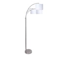 thumbnail image 1 of LumiSource 84" Metal Floor Lamp with Three Lights & Linen Shades Brushed Nickel w/ White Shade, 1 of 5