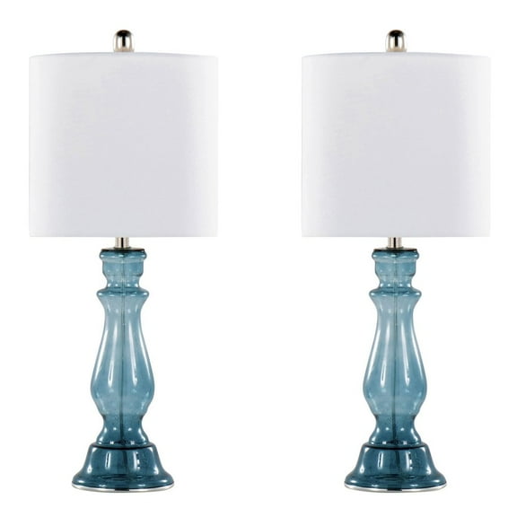 LumiSource Bishop 25" Glass Table Lamp - Set of 2