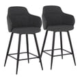 thumbnail image 1 of Lumisource Boyne 26" Black Set Of 2 Counter Stool B26-BOYNE-55SWVX2 BKDGY2, 1 of 7