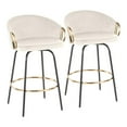 thumbnail image 1 of LumiSource Black Claire 26" Fixed Height Counter Stool - Set of 2, 1 of 9