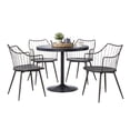 thumbnail image 1 of Dakota-Winston Contemporary Dining Set in Black Metal with Black Wood Tabletop and Brown Metal with Dark Walnut Wood - 5 Piece, 1 of 6
