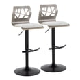 thumbnail image 1 of Folia Adjustable Bar Stool, Black Bar Stools, Bar Chairs, Swivel Bar Stools, Bar Stools Set of 2, Bar Stools for Kitchen Counter (Light Grey Wood, Light Grey Fabric), 1 of 6
