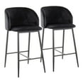 thumbnail image 1 of LumiSource Black Metal, Black Velvet Fran 26" Fixed-Height Counter Stool - Set of 2, 1 of 9