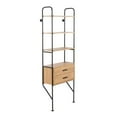 thumbnail image 1 of LumiSource Black Metal, Brown Wood Lean Bookcase, 1 of 7