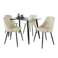 thumbnail image 1 of LumiSource Black Metal, Clear Glass, Cream PU Clara-Giovani Dining Set - 5 Piece, 1 of 5