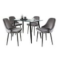 thumbnail image 1 of LumiSource Black Metal, Clear Glass, Silver Velvet Clara-Marcel Dining Set - 5 Piece, 1 of 5