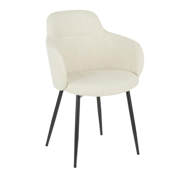 LumiSource Black Metal, Cream Noise Fabric Boyne Chair
