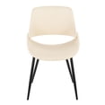 thumbnail image 1 of Carson Carrington  Svellingen Dining Chair with Tapered Metal Legs (Set of 2) Cream Faux Leather/Black Metal, 1 of 5