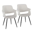 thumbnail image 1 of Vintage Flair Glam/Art Deco Chair in Black Metal and Cream Velvet by LumiSource - Set of 2, 1 of 5