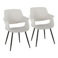 thumbnail image 1 of LumiSource Black Metal, Cream Velvet Vintage Flair Chair - Set of 2, 1 of 7