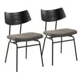 thumbnail image 1 of LumiSource Black Metal, Dark Grey PU, Black Wood Walker Chair - Set of 2, 1 of 7