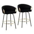 thumbnail image 1 of LumiSource Black Metal, Gold Metal, Black Velvet Claire Counter Stool - Set of 2, 1 of 8