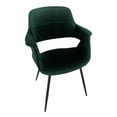 thumbnail image 1 of LumiSource Black Metal, Green Velvet Vintage Flair Chair - Set of 2, 1 of 2