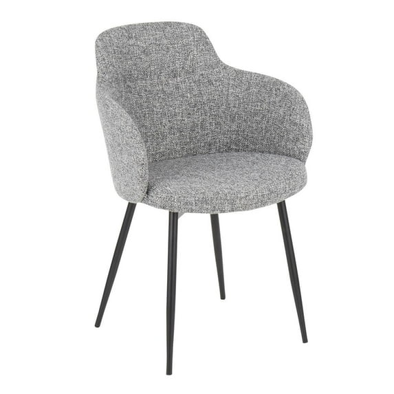 LumiSource Black Metal, Grey Noise Fabric Boyne Chair