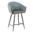 thumbnail image 1 of LumiSource Black Metal, Grey PU, Blue Fabric Braided Matisse Counter Stool, 1 of 7