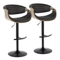 thumbnail image 1 of Symphony Adjustable Bar Stool, Black Bar Stools, Bar Chairs, Swivel Bar Stools, Bar Stools Set of 2, Bar Height Stools Set of 2 (Light Grey Wood, Black), 1 of 6