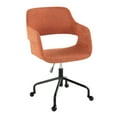 thumbnail image 1 of LumiSource Black Metal, Orange Fabric Margarite Adjustable Office Chair, 1 of 8