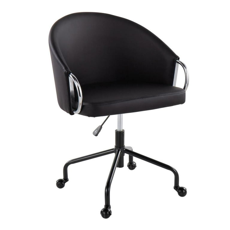 LumiSource Black Metal, Silver Metal, Black PU Claire Task Chair