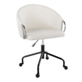 thumbnail image 1 of LumiSource Black Metal, Silver Metal, White PU Claire Task Chair, 1 of 6