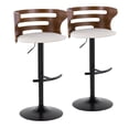 thumbnail image 1 of Cosi Adjustable Bar Stool, Chrome Bar Stools, Bar Chairs, Swivel Bar Stools, Bar Stools Set of 2 (Walnut Wood, Cream), 1 of 6