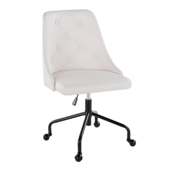 LumiSource Black Metal, White PU Marche Office Chair