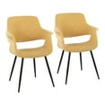 thumbnail image 1 of LumiSource Black Metal, Yellow Fabric Vintage Flair Chair - Set of 2, 1 of 8