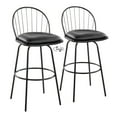 thumbnail image 1 of LumiSource Black Riley Claire 30" Fixed-Height Barstool - Set of 2, 1 of 4