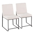 thumbnail image 1 of LumiSource Black Steel, Beige Fabric High Back Fuji Dining Chair - Set of 2, 1 of 8