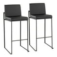 thumbnail image 1 of LumiSource Black Steel, Black PU Fuji High Back Barstool - Set of 2, 1 of 8