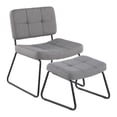 thumbnail image 1 of Lumisource Stout Contemporary Lounge Chair and Ottoman Set in Black Steel and Grey Fabric, 1 of 7