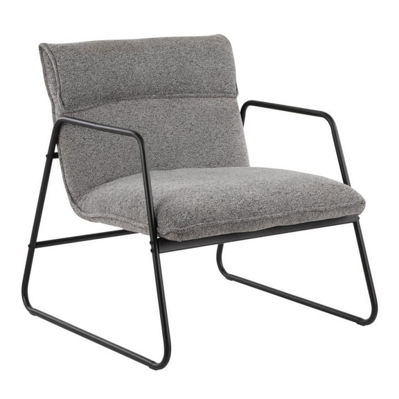 LumiSource Black Steel, Grey Noise Fabric Casper Arm Chair