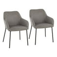 thumbnail image 1 of LumiSource Black Steel, Grey PU Daniella Dining Chair - Set of 2, 1 of 4