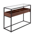 thumbnail image 1 of Lumisource Display Contemporary Console Table in Black Metal, Walnut Wood, and Clear Glass, 1 of 7