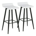thumbnail image 1 of LumiSource Black Steel, White PVC Ale Fixed-Height Bar Stool - Set of 2, 1 of 7