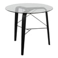 thumbnail image 1 of LumiSource Black Wood, Clear Glass Trilogy Round Dinette Table, 1 of 6