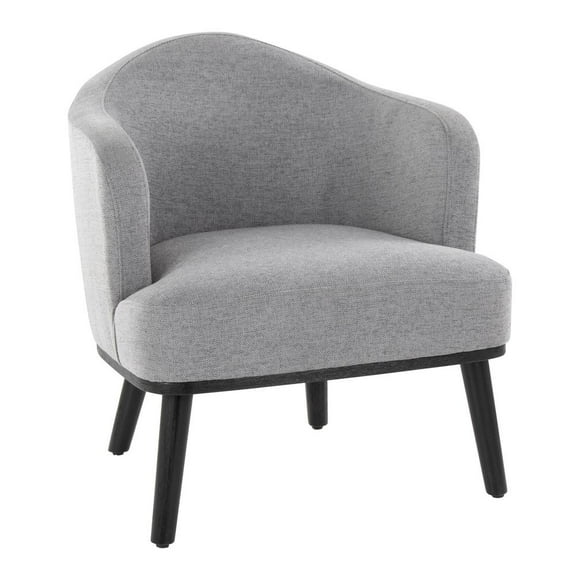 LumiSource Black Wood, Grey Fabric Ahoy Accent Chair