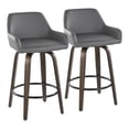 thumbnail image 1 of LumiSource Brown Daniella 26" Fixed-Height Counter Stool - Set of 2, 1 of 11