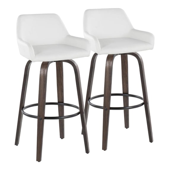 LumiSource Brown Daniella 30" Fixed-Height Barstool - Set of 2