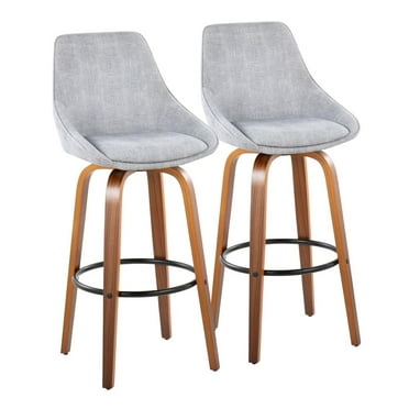 LumiSource Brown Diana 30" Fixed-Height Barstool - Set of 2