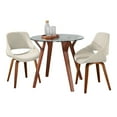 thumbnail image 1 of LumiSource Brown Folia Round Fabrico Dining Set - 3 Piece, 1 of 5
