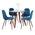 thumbnail image 1 of Folia Round Pebble Dining Set - 5 Piece, Small Dining Table Set for 4, Kitchen Table Chairs Set of 4, Kitchen & Dining Room Sets, Kitchen Table Sets, Round Dining Room Table Set for 4, 1 of 5